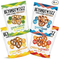 BeyondTwistz Low Carb Pretzels, Starter Pack, Keto Friendly, 2g Net Carbs, 18g Protein, Powered By HealthSense® High Fiber Wheat Flour, Family Size 8oz Bag, Pack of 4
