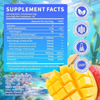 Vegan Omega-3 Gummies 500mg, Omega 3 Fish Oil Alternative for Adults with Plant-Based EPA & DHA & Vitamin A, C, E for Brain, Eye & Immune Health, Sugar Free, Mango Flavor, 60 Count