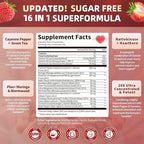 Lukaree 16 in 1 Cayenne Pepper Gummies- Sugar-Free Capsaicin Supplements Complex w/Moringa, Hawthorn, Beet Root - Plus Wormwood, Citrus Bergamot Support Circulation* & Overall Wellness* - 60 CT