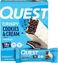 Quest Nutrition Crispy Cookies & Cream Hero Protein Bar, 18g Protein, 1g Sugar, 3g Net Carb, Gluten Free, Protein Snack, Keto Friendly, 4 Count