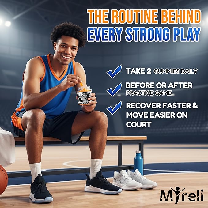 Hydrolyzed Collagen Type II 500mg, MSM 700mg, Boswellia 200mg, Vitamin C 400mg, Rhodiola 100mg, Hyaluronic Acid 100mg, Joint Mobility, Flexibility, Basketball Athletes, Vegan, Non GMO, 60 Gummy