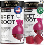 Beets for High Blood Pressure 120 Pcs (2 Pack) - Beet Root Chews with Pomegranate Juice Powder - Nitric Oxide Gummies for Energy, Cardio Health - Gummy Supplement for Men and Women - Sugar Free