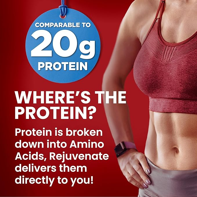 Rejuvenate, Perfect Amino Acid Blend, 1 Stick = 20g Whey Protein, 5 Calories, Vegan Friendly EAA + BCAA for Muscle Growth, Strength & Energy, GLP-1 & Bariatric Support, No Bloat, No Sugar