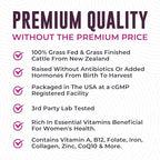 Beef Organ Supplement for Women - Beef Liver, Kidney, Heart and Uterus Tissue, Supports Women's Overall Energy and Health - Pasture Raised in New Zealand - No Fillers or Flow Agents - 120 Capsules