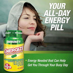 iSatori Energize Immunity Caffeine Pills - Keto Friendly Vitamin A, B12, C, D, & E Supplement + Fast Acting Energy Pill - Daily Immune Support, Super Greens, All Day Energy, No Jitters - 90 Tablets