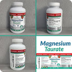 Magnesium Taurate 400mg | High Absorption | 200 Capsules for Sleep, Heart Health, Calm, Joint Supplement for Women and Men | Pure Elemental Mag Powder Plus Taurine - Extra Strength Pills