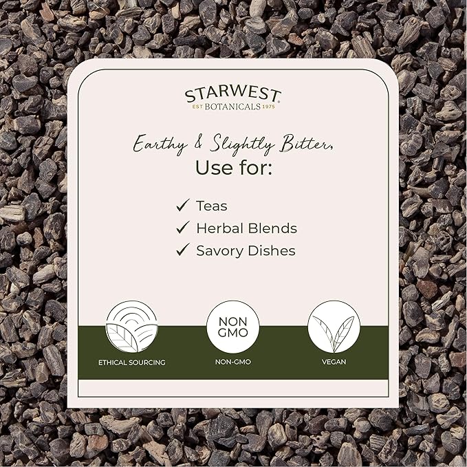 Starwest Botanicals Organic Black Cohosh Root - Dried Loose Herb for Tea, Cut & Sifted, Certified Kosher, Non-GMO - 4 oz Pouch
