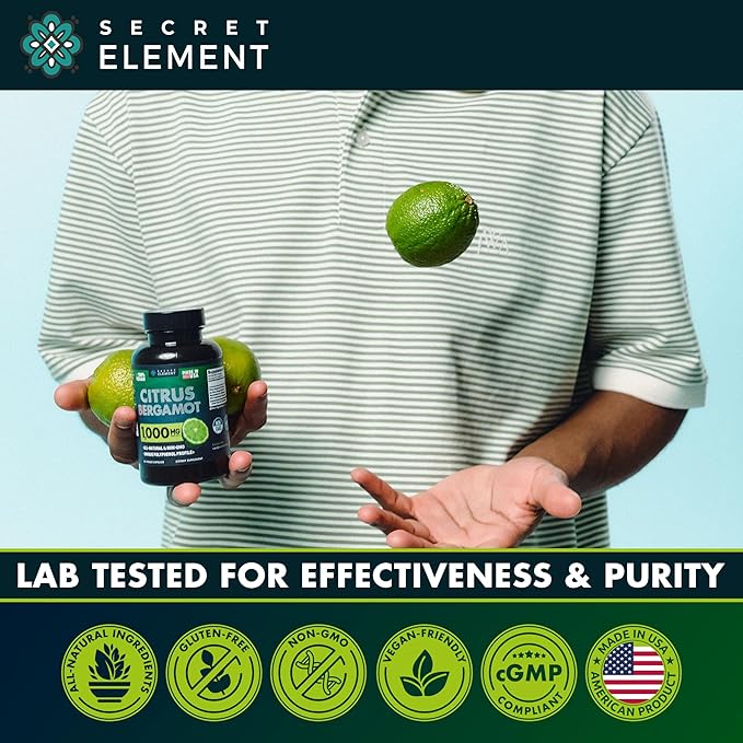 Citrus Bergamot Extract 1000mg for Women and Men – Polyphenol-Rich Bergamot Capsules for Daily Wellness, Antioxidant Support & Healthy Lifestyle, Non-GMO, Gluten Free, 120 Vegan Capsules, Pack of 3