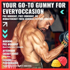 NSF Certified Creatine Gummy 5g - Creatine Monohydrate Gummies – Pre-Workout Energy & Muscle Growth Support for Men & Women | Strawberry Orange Electrolyte Gummies (135 Count)