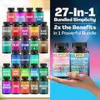 Shining Serenity Set, Cortisol Support with Ashwagandha, L-Theanine, Magnesium, Lions Mane, GABA, Bacopa Monnieri, Collagen I, II, III, V, X, Folate, Biotin, Keratin, Hyaluronic Acid (2 Pack)