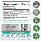 Magnesium Taurate 400mg | High Absorption | 200 Capsules for Sleep, Heart Health, Calm, Joint Supplement for Women and Men | Pure Elemental Mag Powder Plus Taurine - Extra Strength Pills