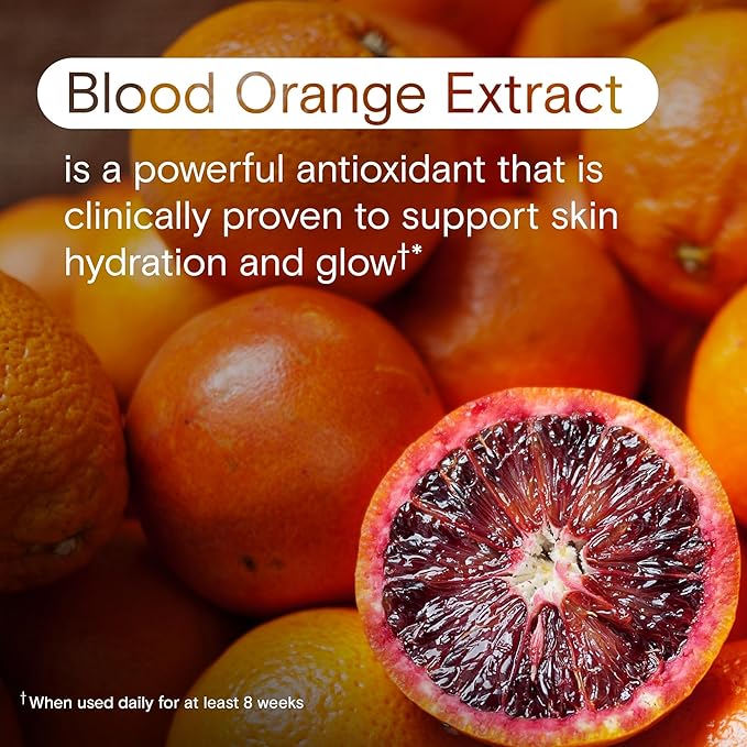 One A Day Skin Radiance, Skin Supplement to Support Hydration & Glow with Blood Orange Extract & Collagen Health with Vitamin C & Vitamin E, 30 Capsules