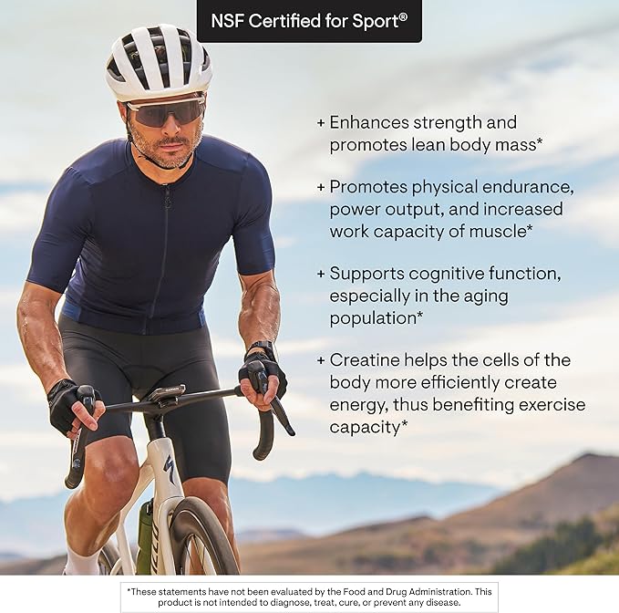 THORNE Creatine - Micronized Creatine Monohydrate Powder - Support for Muscles & Cognitive Function* - for Women & Men - Unflavored - NSF Certified for Sport - 5 g per Serving - 90 Servings