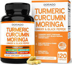 Turmeric Curcumin Supplement with Black Pepper, Ginger, Moringa (Made with 95% Curcuminoids) Third Party Tested, Non-GMO, Gluten Free - USA Made - (120 Capsules)