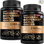 Extra Strength Turmeric Capsules - High-Absorption 2360 mg Curcumin Supplements, Non-GMO Blend for Digestive Comfort & Daily Support - Organic Turmeric Supplement with Black Pepper (240ct, Pack of 2)