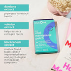 plusOne Vital Menopause Patches AM & PM – Hot Flash & Night Sweat Support – Promotes Energy & Sleep – Herbal Arjuna Daily Patches – 16ct