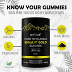 Pure Himalayan Shilajit Gummies – Natural Daily Supplement with Ashwagandha – 60 Gummies – Non-GMO & Sugar-Free