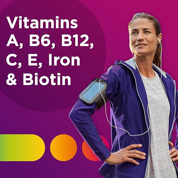 Centrum Multivitamin for Women, Multivitamin/Multimineral Supplement with Iron, Vitamin D3, B Vitamins and Antioxidant Vitamins C and E, Tablet, Gluten Free, Non-GMO Ingredients - 250 Count