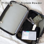 Protein Powder Travel Container Set, Travel Protein Powder Container to Go Supplement Reusable Portable with Funnel Spoon Label, 14pcs Single Dose Bags and 2pcs Large Zip Bags Supplement Storage