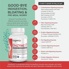 Organixx Enzyme 17 Essential Digestive Enzymes for Women & Men, for Gut Health & Optimal Digestive Health, Support for Bloating, Gas, Nutrient Absorption, Vegan, Non GMO, 120 Veggie Capsules