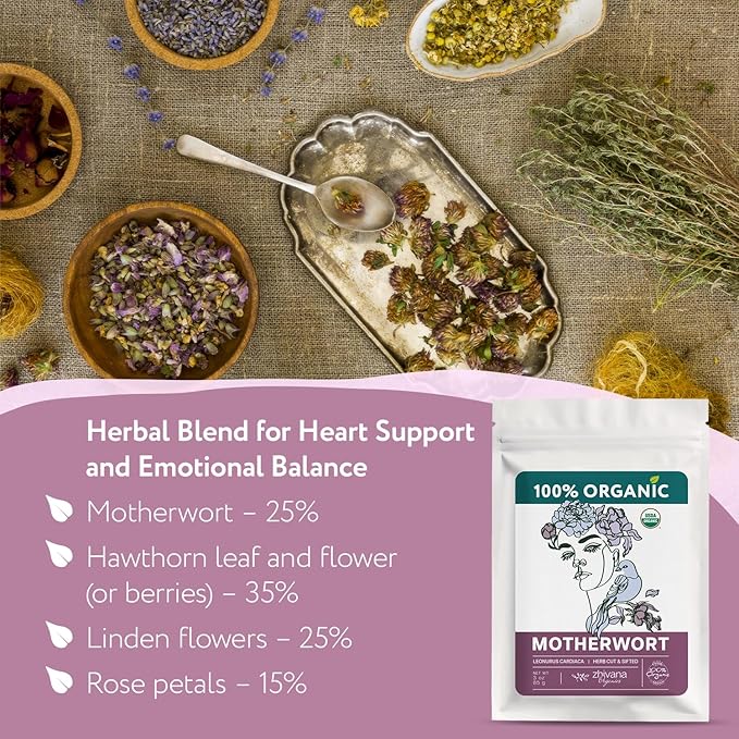 Organic Motherwort Herb (3oz.) - Leonurus cardiaca – Dried Loose Leaf Motherwort for Herbal Tea & Tincture - Heart & Emotional Balance Support