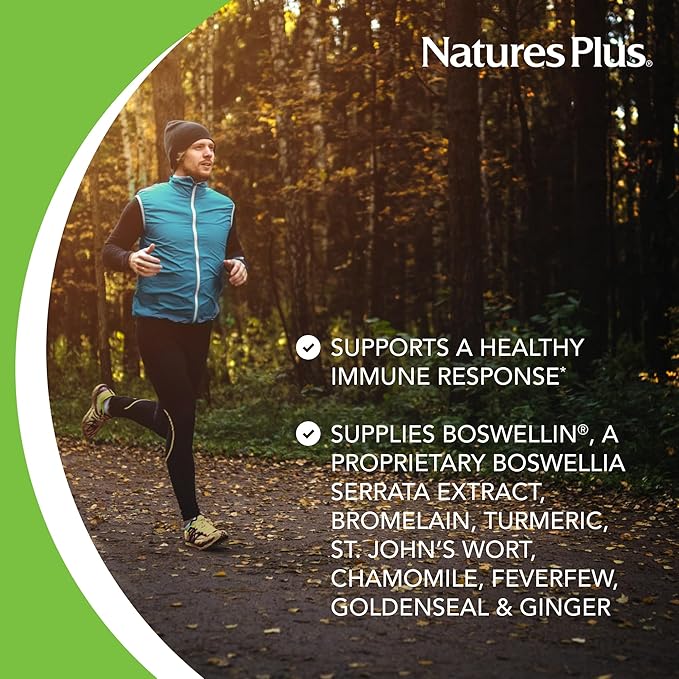NaturesPlus Herbal Actives InflamActin - 60 Vegetarian Capsules - Herbal Supplement with Turmeric & Bromelain - Supports Adaptogenic Function - Vegan, Gluten-Free - 30 Servings