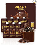 Chocolate Protein Shake, 16g Protein & High Fiber, Low Sugar, Keto-Friendly Meal Replacement powder with Roasted Almonds & Oat Crunch Balls (7 Packs, 1.41 oz Each)