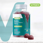 Viteey Biotin Gummies for Hair Skin and Nails - Biotin for Hair Growth Gummies - 10,000 mcg - Vegan, Gluten-Free, Non-GMO – 60 Count