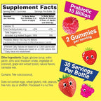WellYeah Probiotics for Kids Gummies -10 Billion CFU - for Gut Health, Immune Health and Digestive Support - Berry Flavor Chewable Supplement - Vegan, Non GMO, Gluten Free Kids Probiotic -60 Gummies
