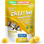 NSF Certified Creatine Gummy - Creatine Monohydrate Gummies 5000mg for Men & Women -120 Gummies Advanced Formula, Muscle Strength, Muscle Builder, Energy Boost, Pre-Workout Supplement-Pineapple