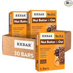 RXBAR Nut Butter and Oat Protein Bars, Protein Snacks, Dark Chocolate Peanut Butter (6 Boxes, 30 Bars)
