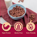 ProtiDIET High Protein Chocolate Soy Cereal - Gluten Free, Low Fat Healthy Cereal for Adults - Perfect for a Protein Snack or Breakfast - 7 Pouches