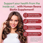 Biotin Jelly Bean Gummy Vitamins, Extra Strength Biotin for Hair, Skin and Nails, 5000mcg per Serving, Hair Growth Vitamins for Men and Women, 120 Strawberry Blast Jelly Beans, Kosher
