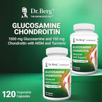 Dr. Berg Glucosamine Chondroitin MSM Turmeric & Boswellia - Advanced Joint Support Supplement with 1500 mg Glucosamine Sulfate - Includes 120 Capsules