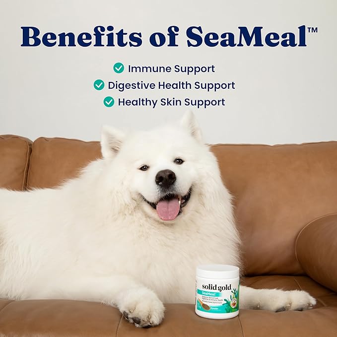 Solid Gold Cat & Dog Multivitamin Powder - Kelp Powder, Omega 3 & Vitamins for Dental, Digestive, Immune, Skin & Coat Health - Multi Vitamin for Dogs & Cats - Cat & Dog Food Additive Supplement - 5lb