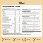 VitaHustle ONE Vegan Vanilla Protein Powder - 20g Plant Protein Meal Replacement with 86+ Superfoods & Greens, Probiotics + No Bloat Digestive Blend - Dairy Free, Gluten Free (15 Servings)