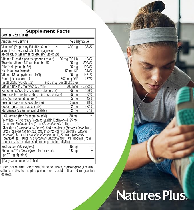NaturesPlus Hema-Plex Iron - 30 Slow-Release Tablets, Pack of 2 - Total Blood Health - 85 mg Chelated Iron - with Vitamin C & Bioflavonoids - Non GMO, Vegetarian & Gluten Free - 60 Total Servings