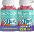Dippin' Dots Magnesium Gummies for Women, Men & Kids – Razzle Raspberry – Magnesium Citrate Gummies with No Artificial Colors or Flavors – Vegan Friendly Calm Nerve Bone & Muscle Supplement (2 Pack)