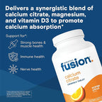 Bariatric Fusion Calcium Citrate Chewable Tablet | Orange Citrus Flavored | Chewable Calcium Citrate | Bone Health Support* | Gluten, Dairy and Soy Free | Non-GMO | 124 Count