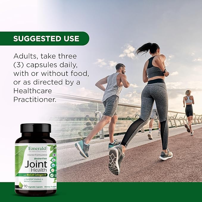 EMERALD LABS Joint Health - Biocell II Collagen, OptiMSM, Glucosamine, Meriva Turmeric Curcuminoids & More - Joint Health, Mobility & Flexibility Support* - 90 Vegetable Capsules (30-Day Supply)