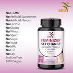 Feminizer Sex Change Capsules Pueraria Mirifica Potent Estrogen Hormone Complex for Trans Women - Breasts Booty Hair Skin Nails - Transgender Ladyboy Queer LGBT