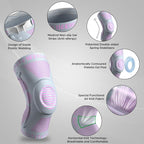 NEENCA Professional Knee Brace for Pain Relief, Medical Knee Support with Patella Pad & Side Stabilizers, Compression Knee Sleeve for Meniscus Tear, ACL, Joint Pain, Runner, Workout (Pink Gray, XS)
