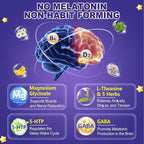 Nextdia Melatonin Free Sleep Gummies with Magnesium Glycinate, GABA, 5-HTP, L-Theanine, Valerian, Chamomile, Lemon Balm, Vitamin D3 & B6 - Hormone & Drug- Free, Non-Habit Forming,2 Pack