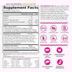 Hydrolyzed Collagen Peptides Powder for Women - Slimming MultiCollagen Burn Ultimate Beauty Complex with Hyaluronic Acid Vitamin C & Types I II III V and X for Women Tropical Punch 30 Servings