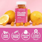 Collagen Gummies for Women and Men with 2500mcg Biotin, Zinc, Vitamin C & E - Hydrolyzed Collagen Gummies for Hair, Skin & Nail Support - Biotin and Collagen Gummies - Lemon Flavor - 30 Servings