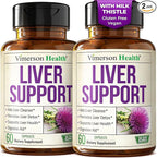 Vimerson Health Liver Cleanse Detox & Repair - Milk Thistle Supplement with Silymarin, Dandelion Root, Artichoke & Zinc for Liver Support, Digestion, Energy with Milk Thistle Extract, 2pack