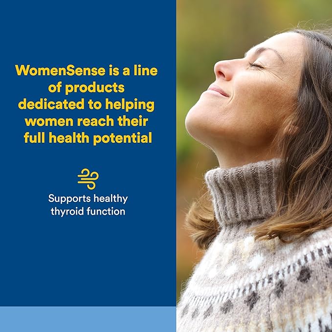 WomenSense ThyroSense by Natural Factors, Natural Supplement to Support Healthy Thyroid Function, Vegetarian, Non-GMO, 120 capsules (60 servings)