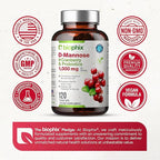 biophix D-Mannose 1000mg Capsules with Cranberry & Probiotics - D Mannose Supplements for Women - D-Mannose Pills for Urinary Tract & Bladder Health Support - Digestive Well-Being - 120 Vcaps 2 Pack