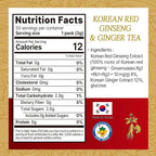 SAMSIDAE Korean Panax Red Ginseng with Ginger Tea, Box of 50 Bags, Supports Circulation, Energy, Immunity, and Digestion – Smooth Taste