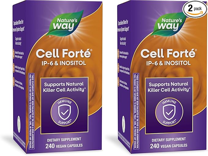 Nature's Way Cell Forté IP-6 & Inositol Immune Support Supplement with Calcium,Phosphorus,and Magnesium*,Gluten-Free,Vegan,240 Capsules (Packaging May Vary),(Pack of 2)